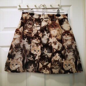 Modcloth Skirt with Cat Pattern (S)